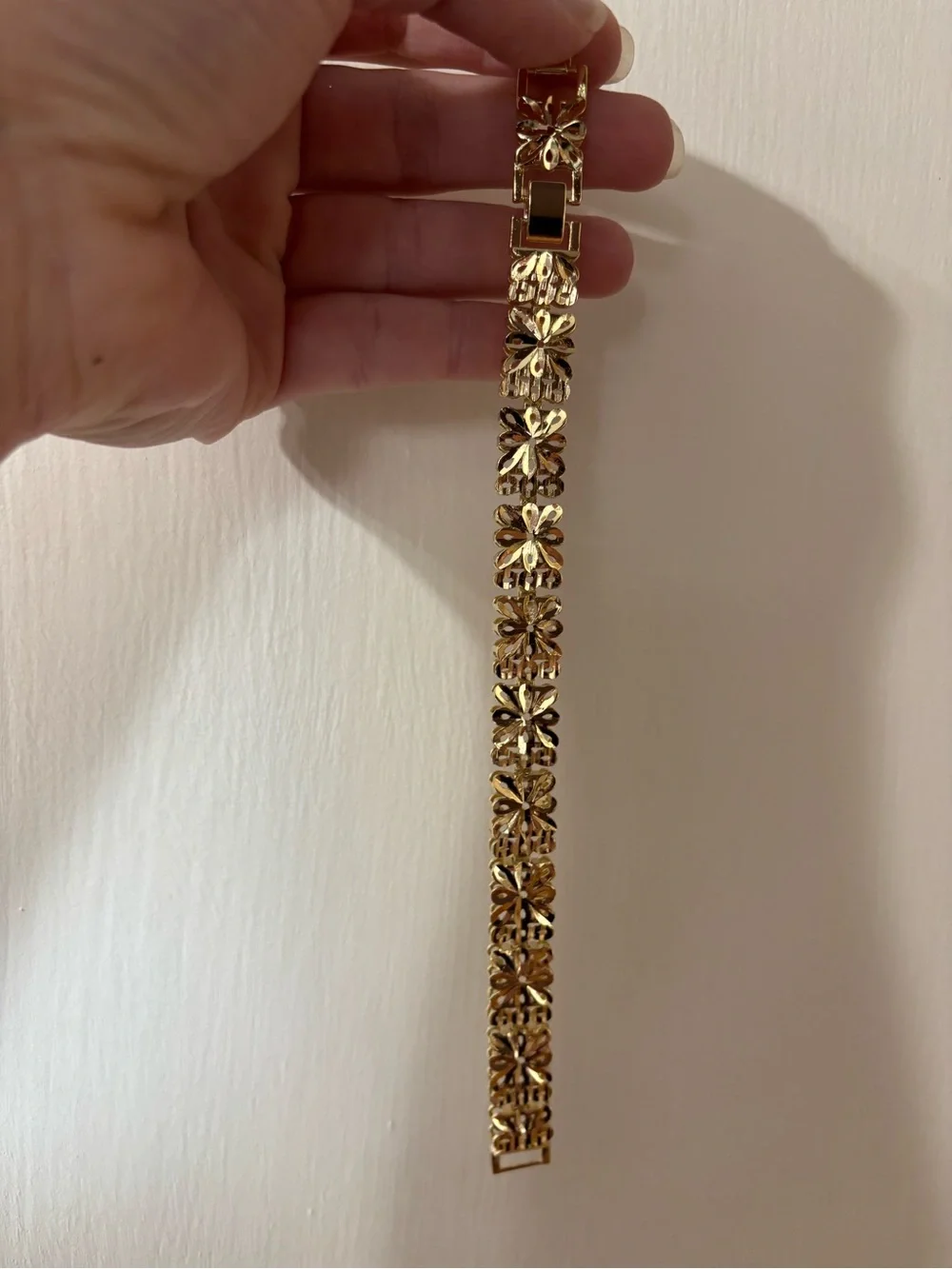 Gold Floral Link Bracelet for Women